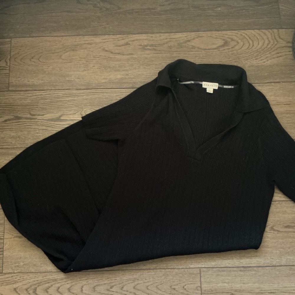 Ava & Viv Black Ribbed Dress